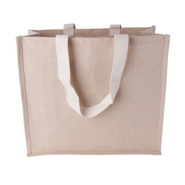 X201214 - Canvas shopper with woven handles 240 gr/m2 | Impression Europe
